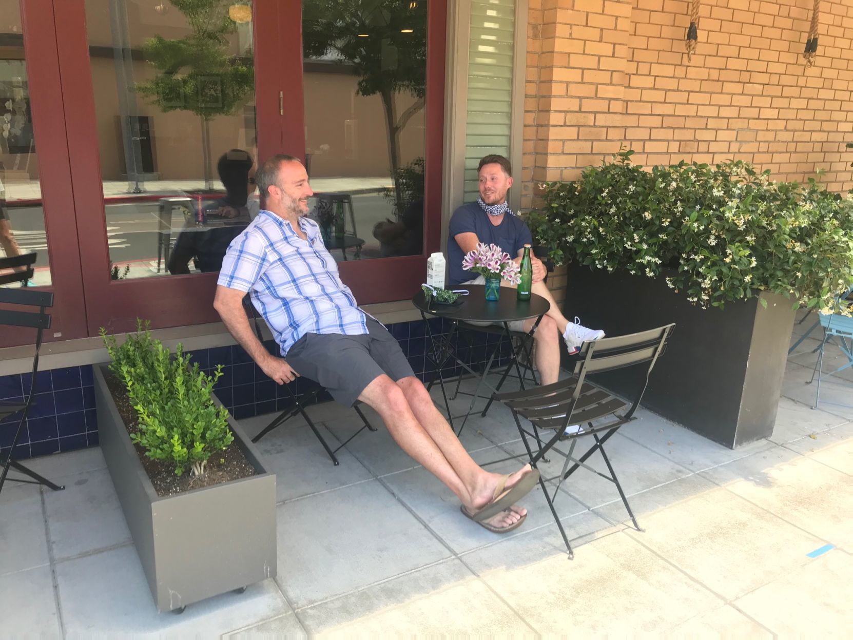 Outside in downtown Napa